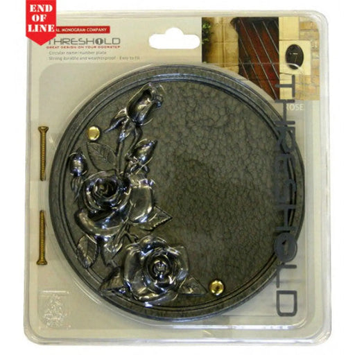 Pewter Effect Rose Plaque - Pack of 2