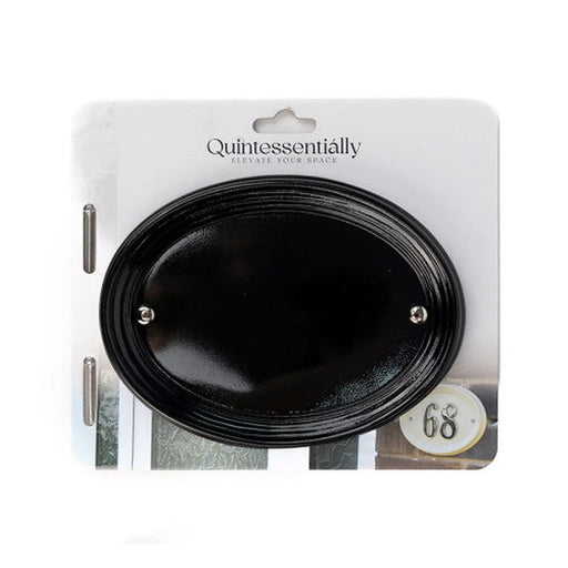 Medium Gloss Black Oval Plaque - Pack of 2
