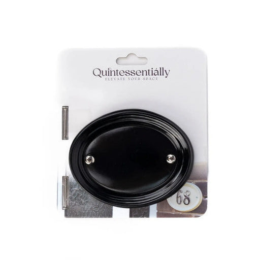 Small Gloss Black Oval Plaque - Pack of 2