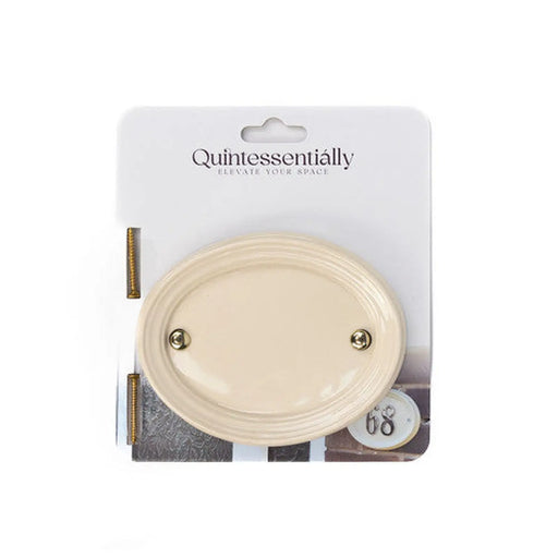 Small White Oval Plaque - Pack of 2