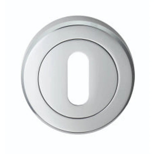 Escutcheon - Lock Profile - Screw-On Round Rose - Polished Chrome 52