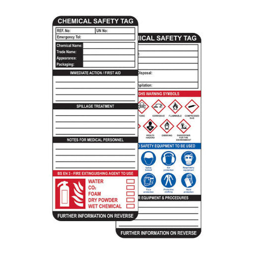 Chemical Safety Tag Insert (Single) - Min Order 6