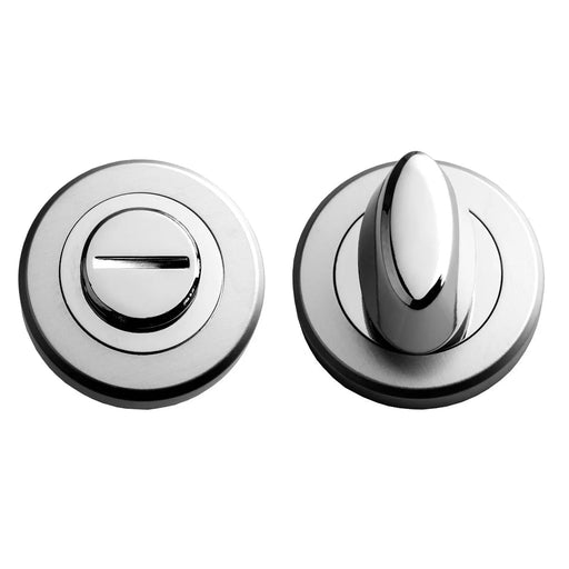 Turn & Release - 5Mm Spindle - Screw-On Round Rose - Polished Chrome/Satin Chrome 52