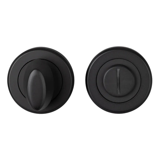 Turn & Release - 5Mm Spindle - Screw-On Round Rose - Matt Black