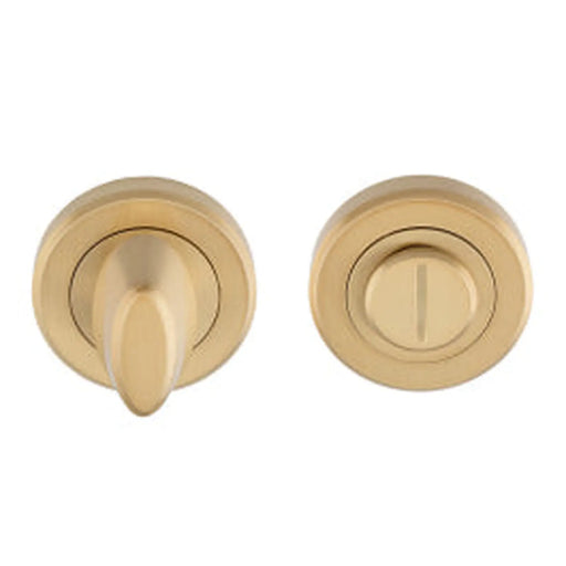Turn & Release - 5Mm Spindle - Screw-On Round Rose - Satin Brass