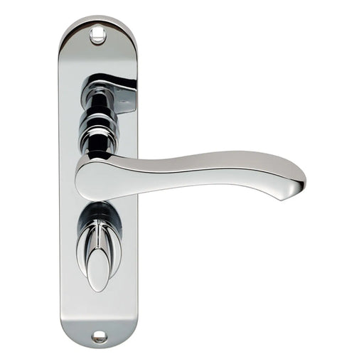 Style Lever On Face-Fix Backplate - Bathroom 57Mm - Polished Chrome 180 x 40mm
