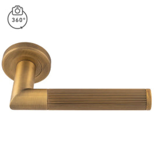Trend Lines Lever On Sprung Screw-On Round Rose - Antique Brass