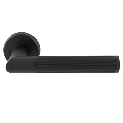 Trend Lines Lever On Sprung Screw-On Round Rose - Retail Pack - Matt Black