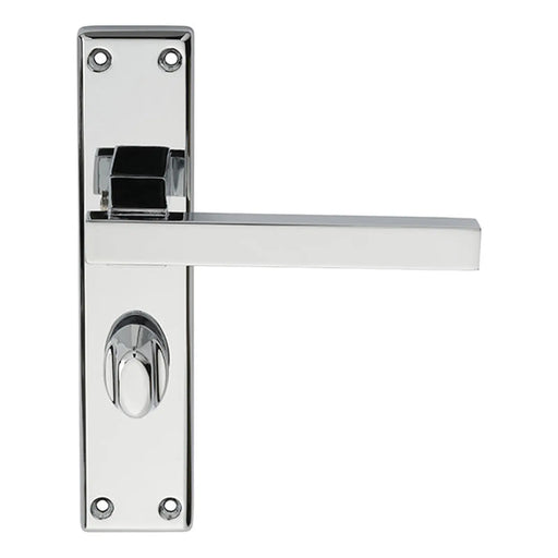 Stratus Lever On Face-Fix Backplate - Bathroom 57Mm - Polished Chrome 180 X 40MM