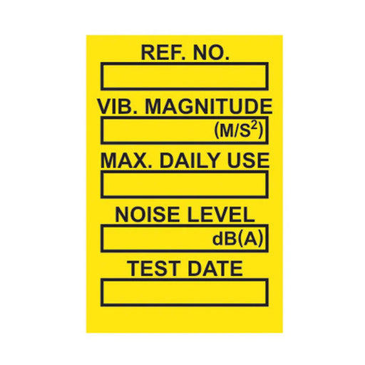 'Vibration Control' Mini Tag Insert, Yellow (Pack of 20)