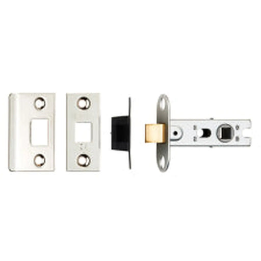 64Mm Bolt-Through Tubular Latch - 8Mm Follower - Square - Polished Nickel 64MM