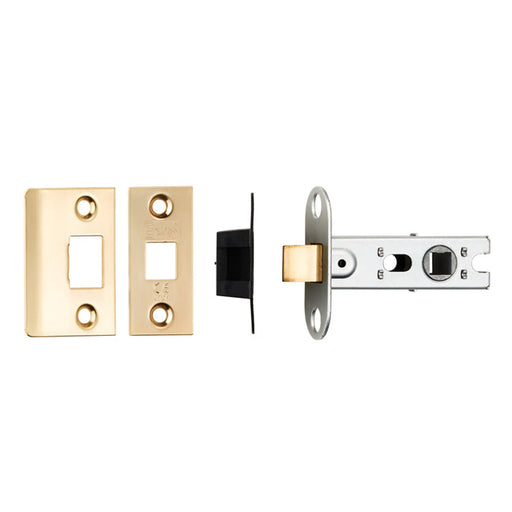 64Mm Bolt-Through Tubular Latch - 8Mm Follower - Square - Satin Brass