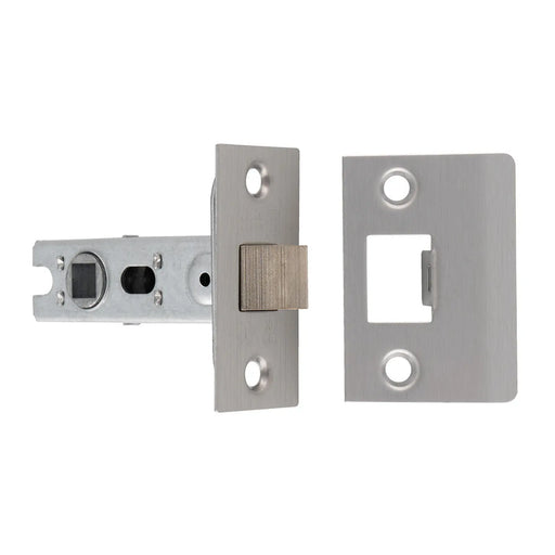64Mm Bolt-Through Tubular Latch - 8Mm Follower - Square - Satin Stainless Steel