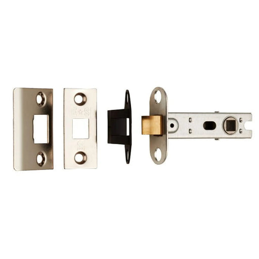 76Mm Bolt-Through Tubular Latch - 8Mm Follower - Nickel Plated - Square - Nickel Plated 76mm
