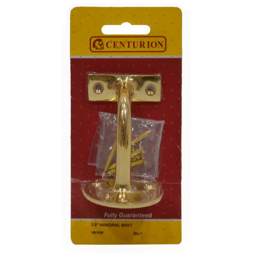 Solid Brass Heavy Handrail Bracket, Polished Brass, 65mm - Pack of 5