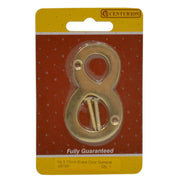 No.8 Solid Brass Door Numbers and Letters, 75mm - Pack of 5