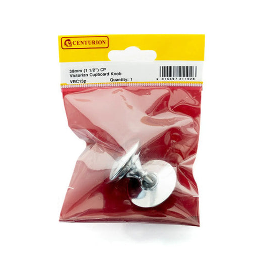 38mm (1 1/2") CP Victorian Cupboard Knob - Pack of 5