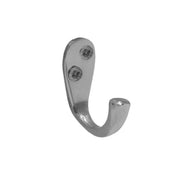 50mm Solid Brass Single Wardrobe Hook - Chrome Plated - Pack of 10