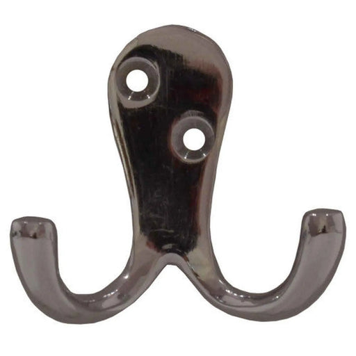 75mm Solid Brass Double Robe Hook - Chrome Plated - Pack of 10