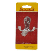 75mm Solid Brass Double Robe Hook - Chrome Plated - Pack Qty 1 - Pack of 5