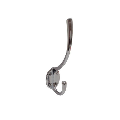 125mm Solid Brass Hat & Coat Hook - Chrome Plated - Pack of 10