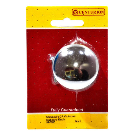 Victorian Cupboard Knobs, Chrome Plated, 50mm Dia. - Pack of 5