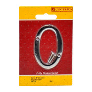 No.0 Chromed Door Numbers and Letters, 75mm - Pack of 5