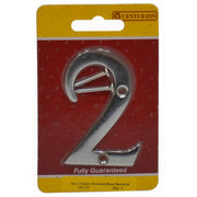 No.2 Chromed Door Numbers and Letters, 75mm - Pack of 5