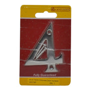 No.4 Chromed Door Numbers and Letters, 75mm - Pack of 5