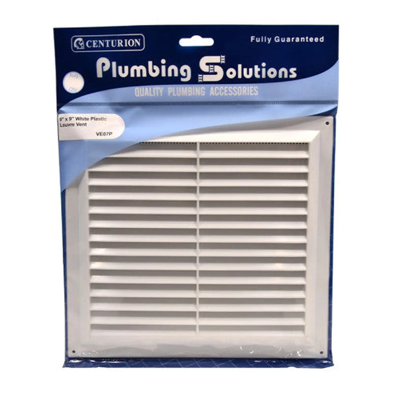 Plastic Louvre Vent - White - 229 x 229mm - Pack of 5