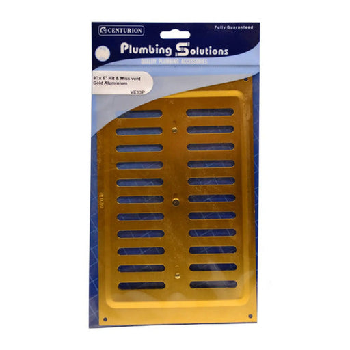 Hit & Miss Vents - Gold Aluminium - 229 x 152mm - Pack of 5