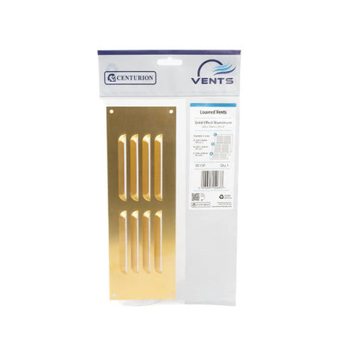 Louvre Vent - Gold Aluminum - 229 x 76mm - Pack of 5