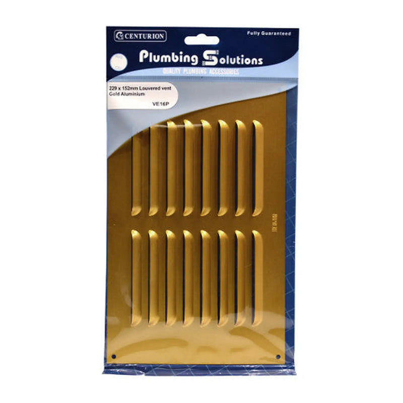 Louvre Vent - Gold Aluminum - 229 x 152mm - Pack of 5