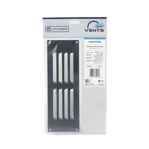 Louvred Vent - Anthracite Aluminium - 229 x 76mm - Pack of 5