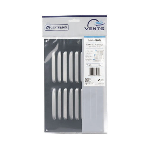 Louvre Vent - Anthracite Aluminium - 229 x 152mm - Pack of 5