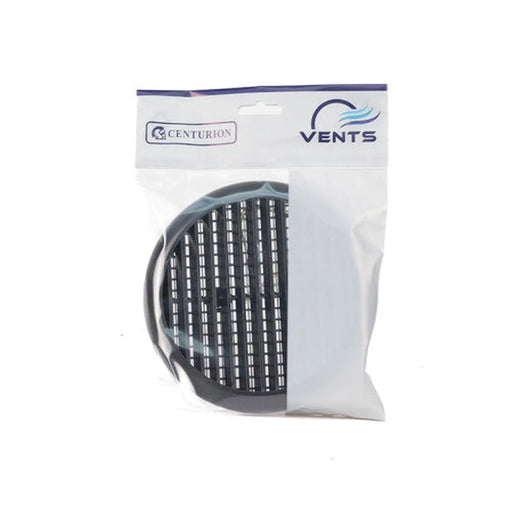 Circular Louvred Vent with Flyscreen - 80-152mm - Black - Pack of 5