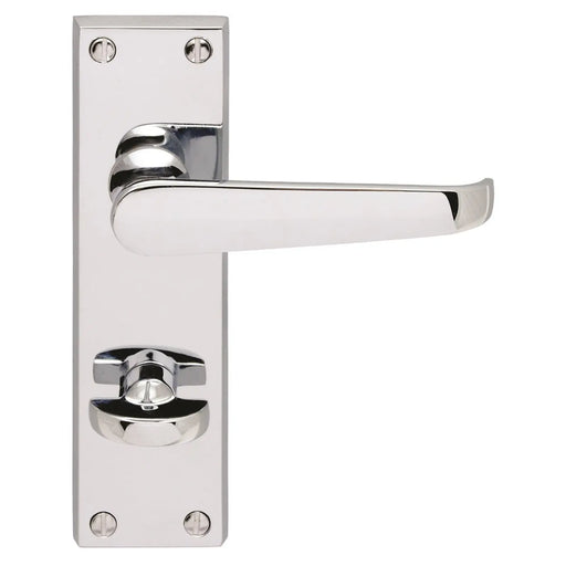 Victorian Straight Lever On Backplate - Bathroom 57Mm C/C - Polished Chrome 150MM X 38MM