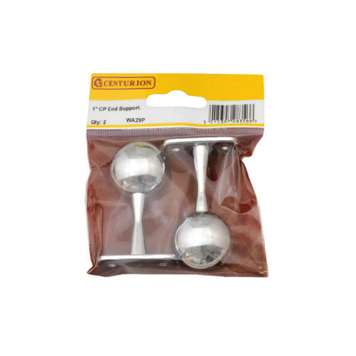 19mm (3/4") Wardrobe Centre Supports - Chrome Plated - Pack Qty 1 - Pack of 5