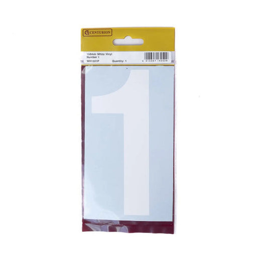 150mm White Self Adhesive Vinyl Number 1 - Pack of 5