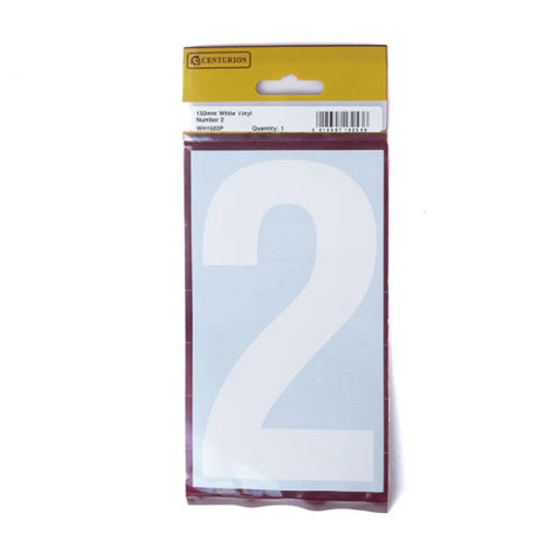 150mm White Self Adhesive Vinyl Number 2 - Pack of 5