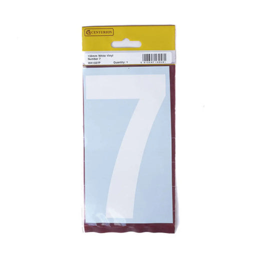 150mm White Self Adhesive Vinyl Number 7 - Pack of 5