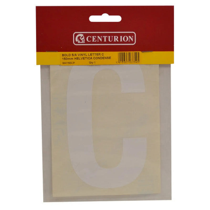 150mm White Self Adhesive Vinyl Letter C - Pack of 5