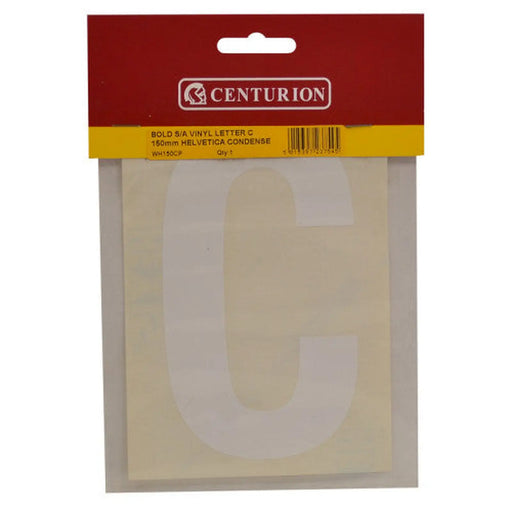 150mm White Self Adhesive Vinyl Letter C - Pack of 5