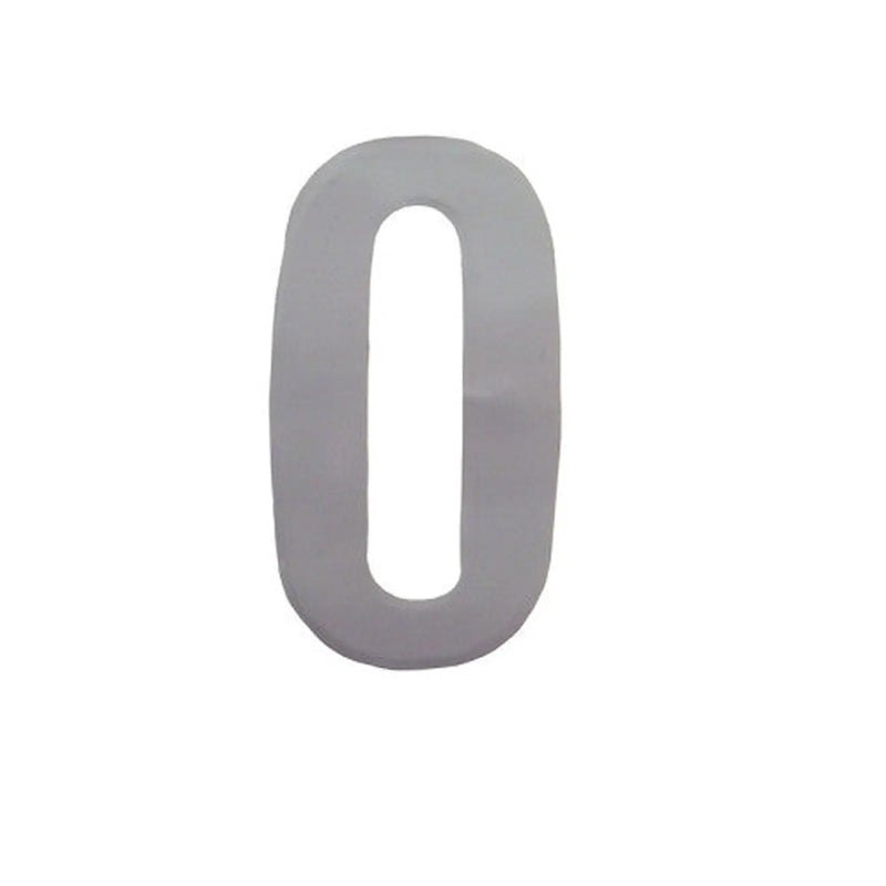 75mm White Helvetica Bold Condensed Style Vinyl Number 0 - Pack of 10
