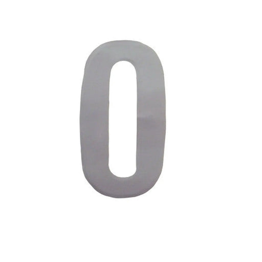 75mm White Helvetica Bold Condensed Style Vinyl Number 0 - Pack of 10