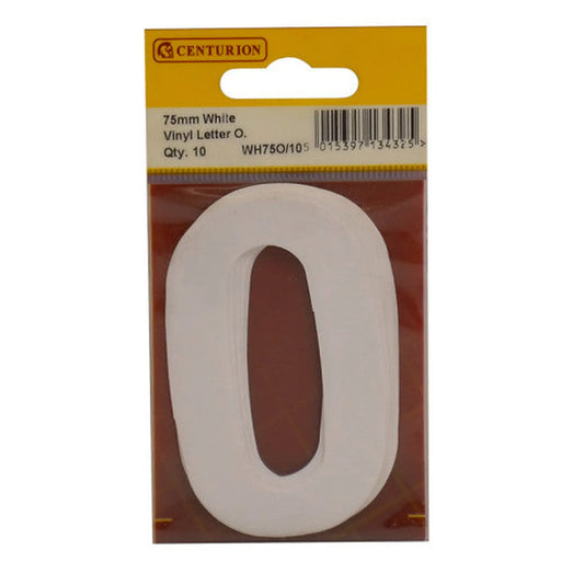 75mm White Helvetica Bold Condensed Style Vinyl Letter O   (Pack of 10) - Min Order 2