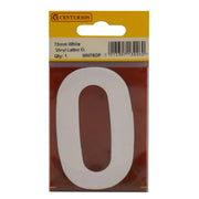 75mm White Helvetica Bold Condensed Style Vinyl Letter O - Pack of 10