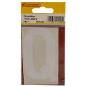 75mm White Helvetica Bold Condensed Style Vinyl Letter Q - Pack of 10