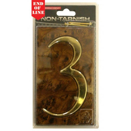 Walnut/Gold Numbered Plaque 3 - Min Order 4