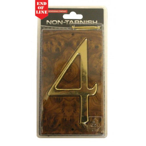 Walnut/Gold Numbered Plaque 4 - Min Order 4